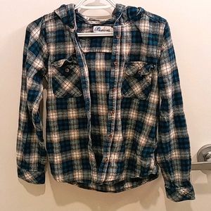 Blue Plaid Shirt Long Sleeved